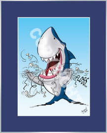 tandarts lijst flossende haai